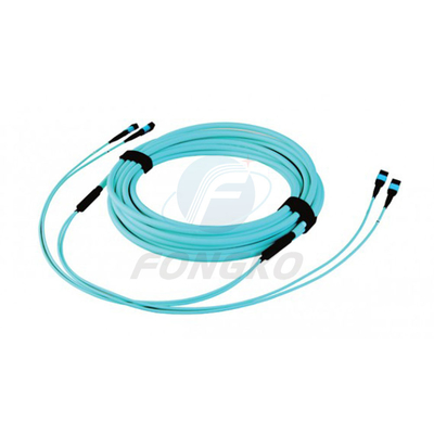 cable óptico del tronco de la fibra con varios modos de funcionamiento MPO de la base OM3 de 1 metro 24